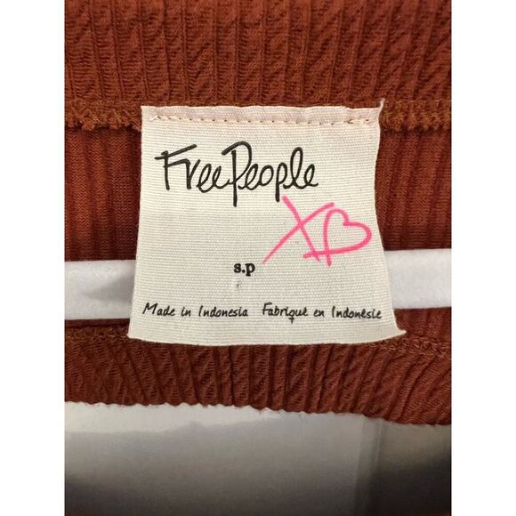 Free People Burnt Orange Open Back Floral Lace Mini Dress Women's SP 3/4 Sleeve - Picture 3 of 13